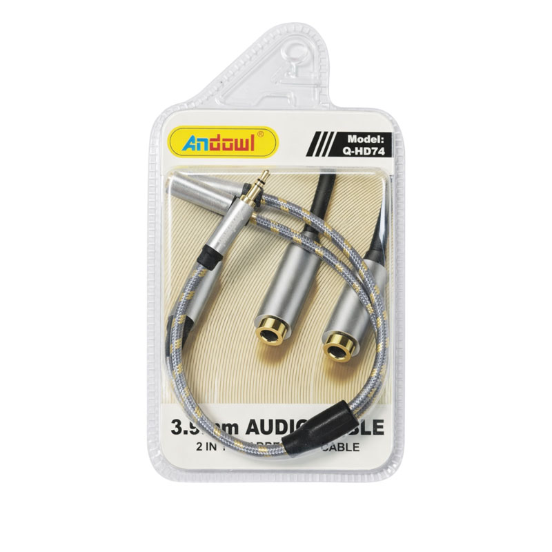 Andowl Καλώδιο Ήχου 3.5mm σε Διπλό 3.5mm Θηλυκό Q-HD74 - Audio Cable - sukki.gr
