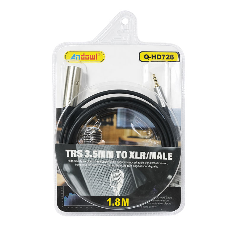 Andowl Καλώδιο Ήχου TRS 3.5mm σε XLR Αρσενικό 1.8M Q-HD726 - Audio Cable - sukki.gr