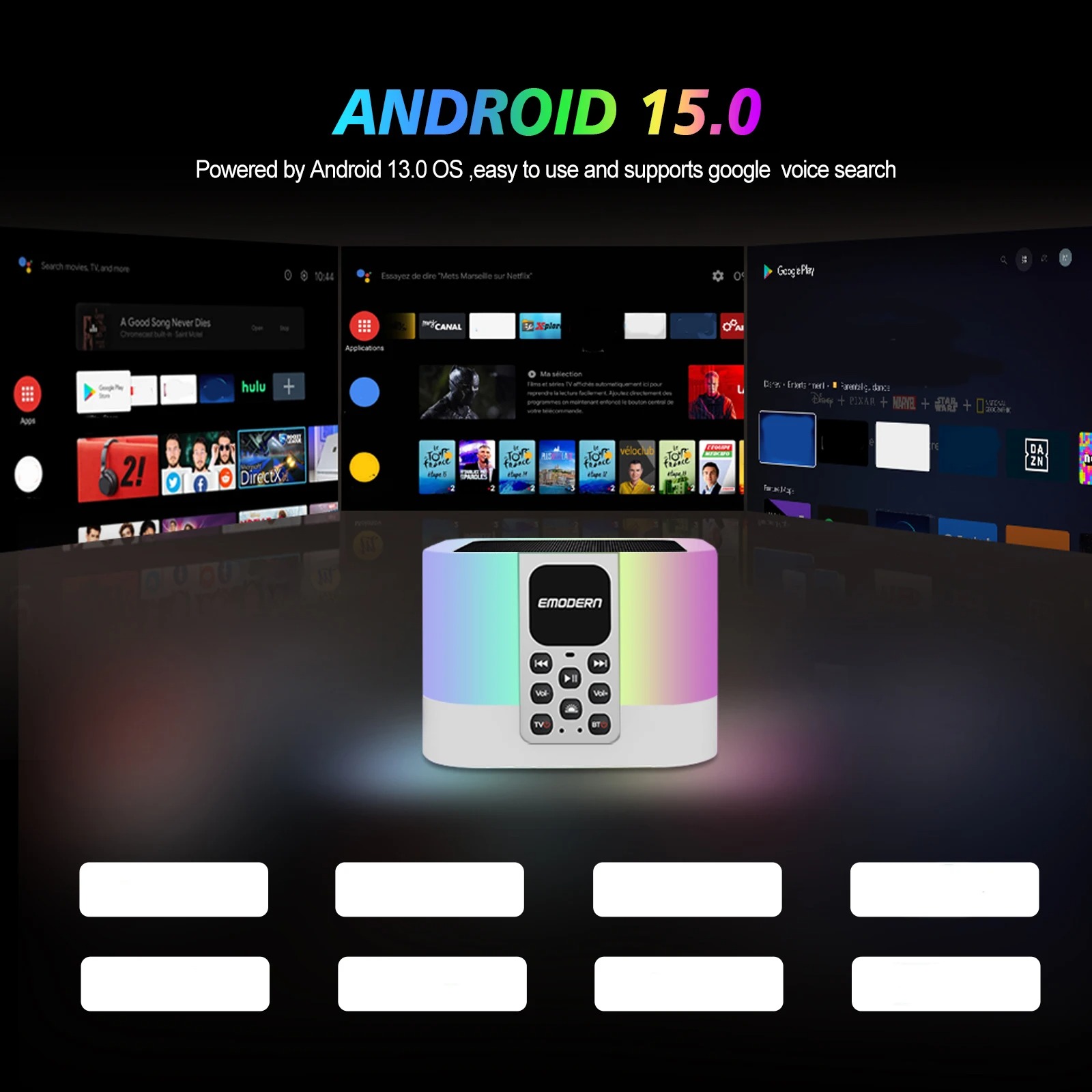 TV Box Και Bluetooth Ηχείο Με Φωτισμό RGB Andowl TV6 Mate - Image 9