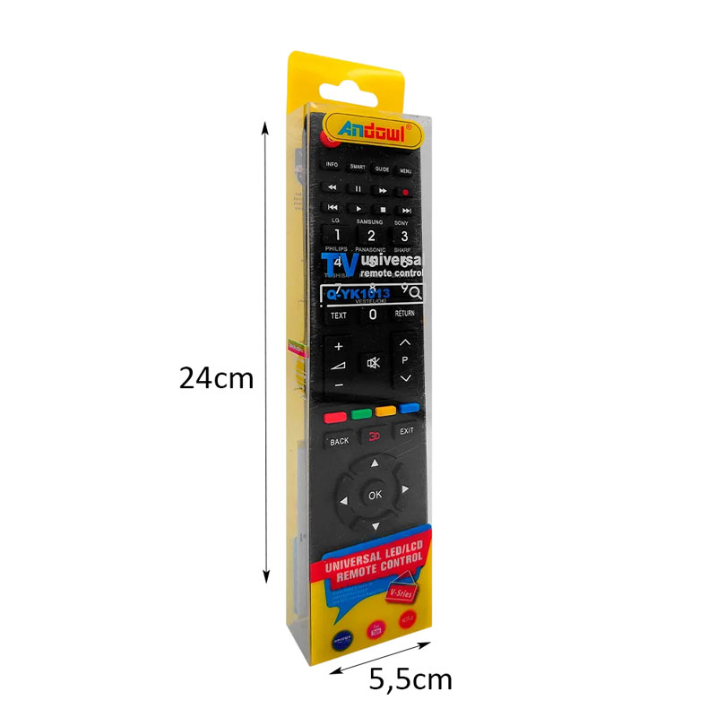 Andowl Τηλεχειριστήριο Τηλεόρασης Universal για LED LCD TV Q-YK1013 - Universal Remote Control for LED LCD TV - Image 2