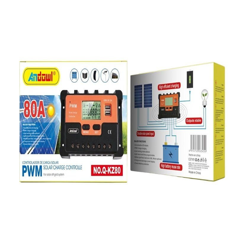 Andowl Q-KZ80 Ρυθμιστής Φόρτισης 80Α - Solar charge control - Image 3