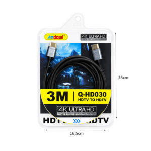 Alternative view of Andowl Καλώδιο HDMI 3 Μέτρων 4K Ultra HD Υψηλής Ποιότητας Q-HD030 - HDMI Cable 3M 4K Ultra HD High Quality