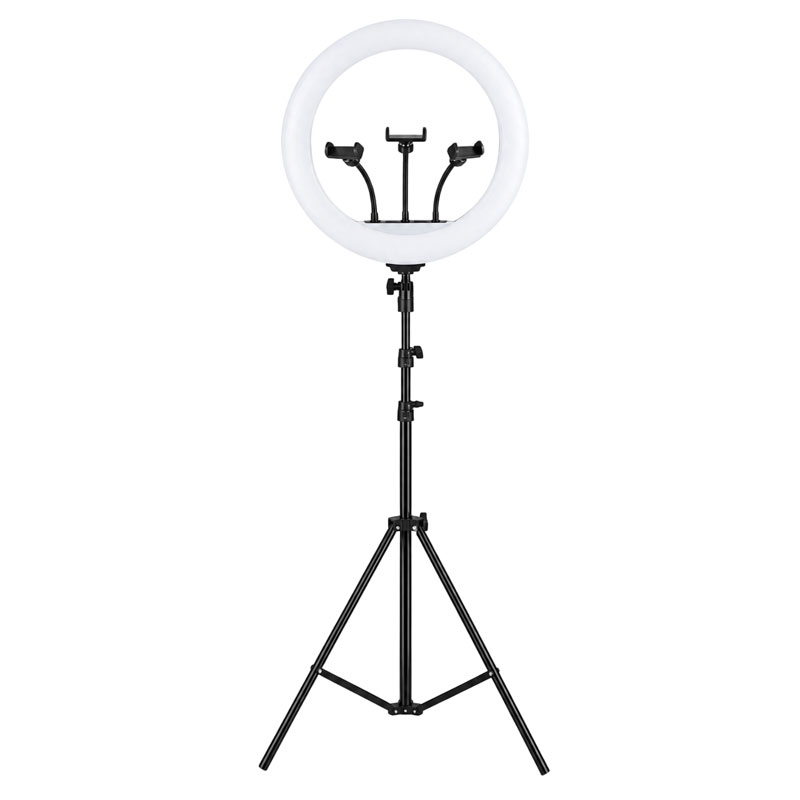 Andowl Επαγγελματικό Ring Light LED 18 Ιντσών με Τρίποδο και Βάσεις Κινητού Q-1800 - Professional 18 Inch LED Ring Light with Tripod and Phone Holders - Image 2