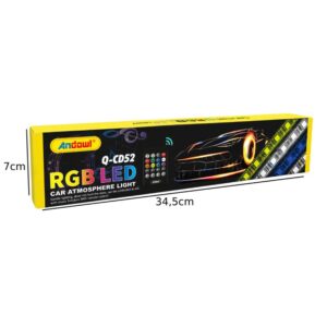 Alternative view of Andowl RGB LED Ατμοσφαιρικός Φωτισμός Αυτοκινήτου Q-CD52 - RGB LED Car Atmosphere Light