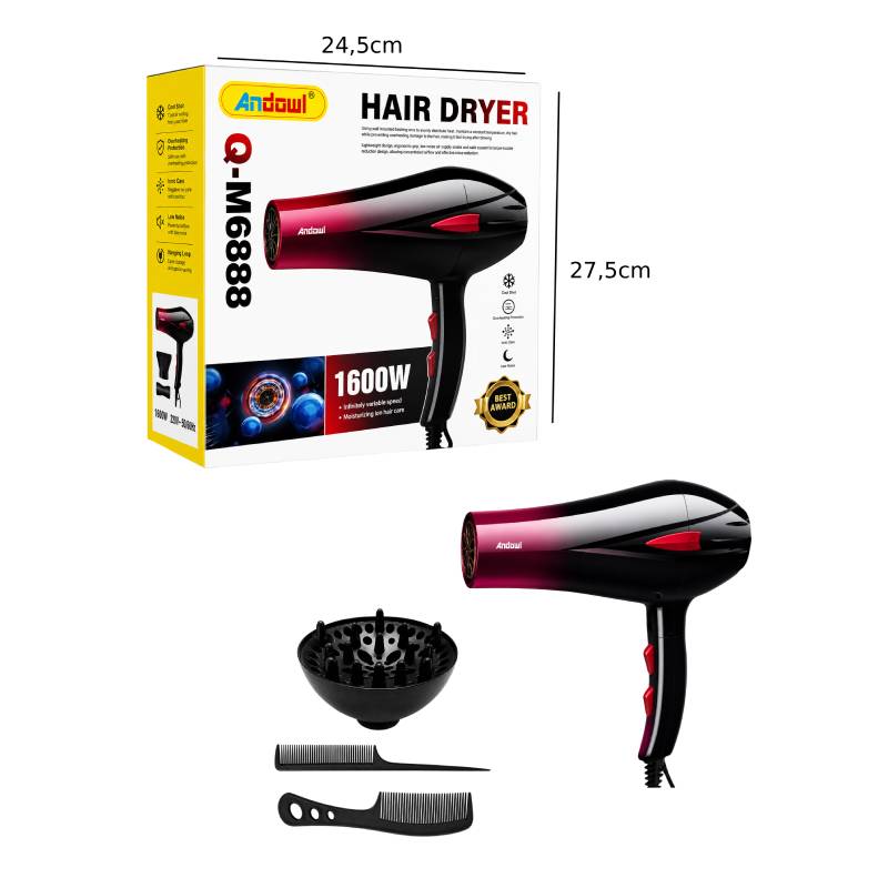 Andowl Πιστολάκι Μαλλιών 1600W Q-M688 - Hair Dryer - Image 2
