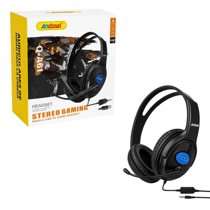 Andowl Ακουστικά Gaming Stereo με Μικρόφωνο για PC & Κινητό Q-A61 - Stereo Gaming Headset