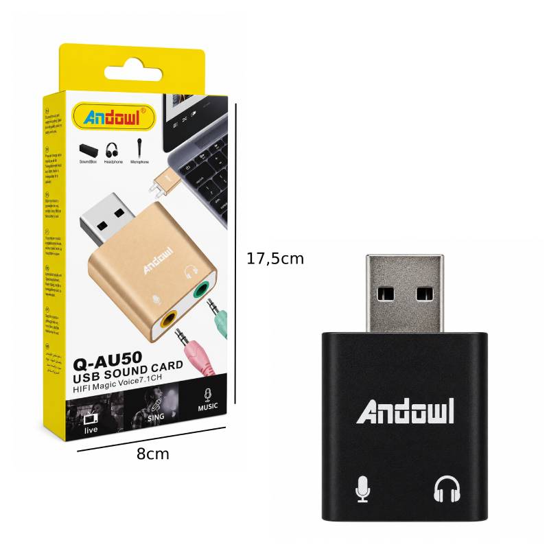 Andowl Εξωτερική Κάρτα Ήχου USB 7.1 Q-AU50 -External USB Sound Card - Image 2
