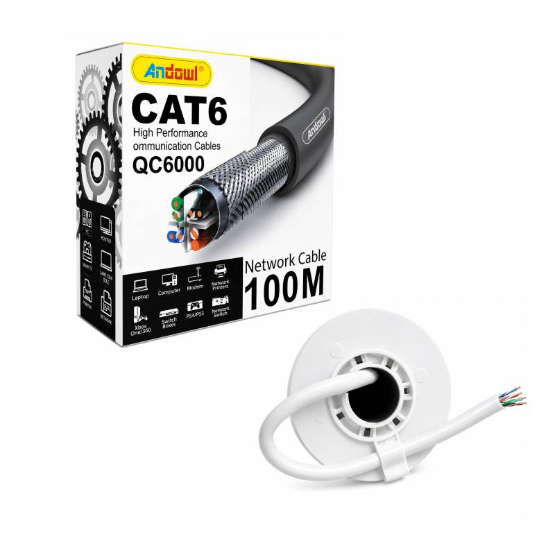 Andowl Καλώδιο Δικτύου CAT6 100 Μέτρων Υψηλής Απόδοσης QC6000 - High Performance Network Cable