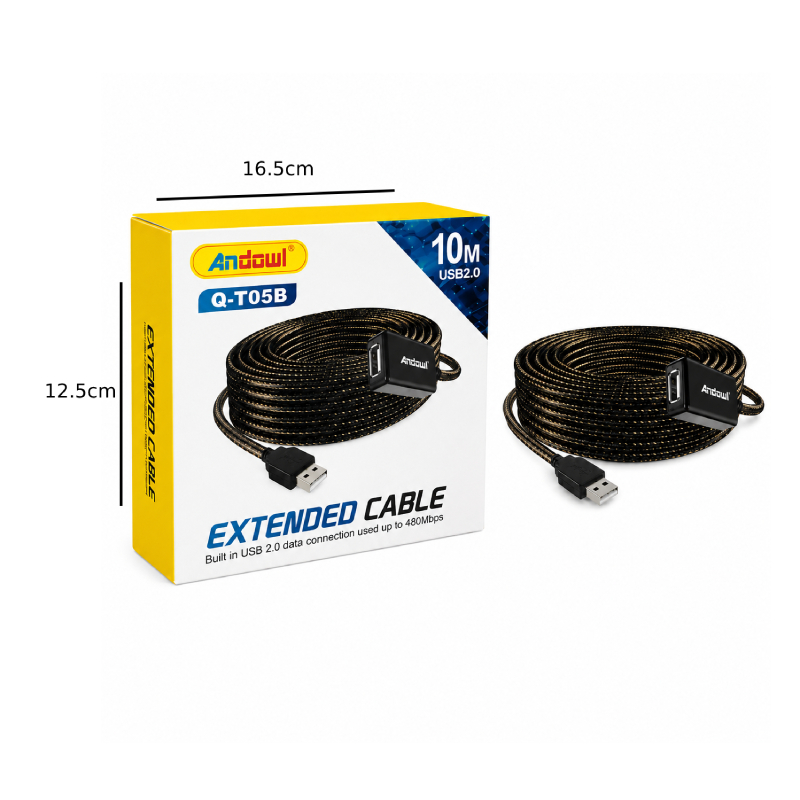 Andowl Καλώδιο Επέκτασης USB 2.0 10 Μέτρων Q-T05B - USB 2.0 Extension Cable 10M - Image 2