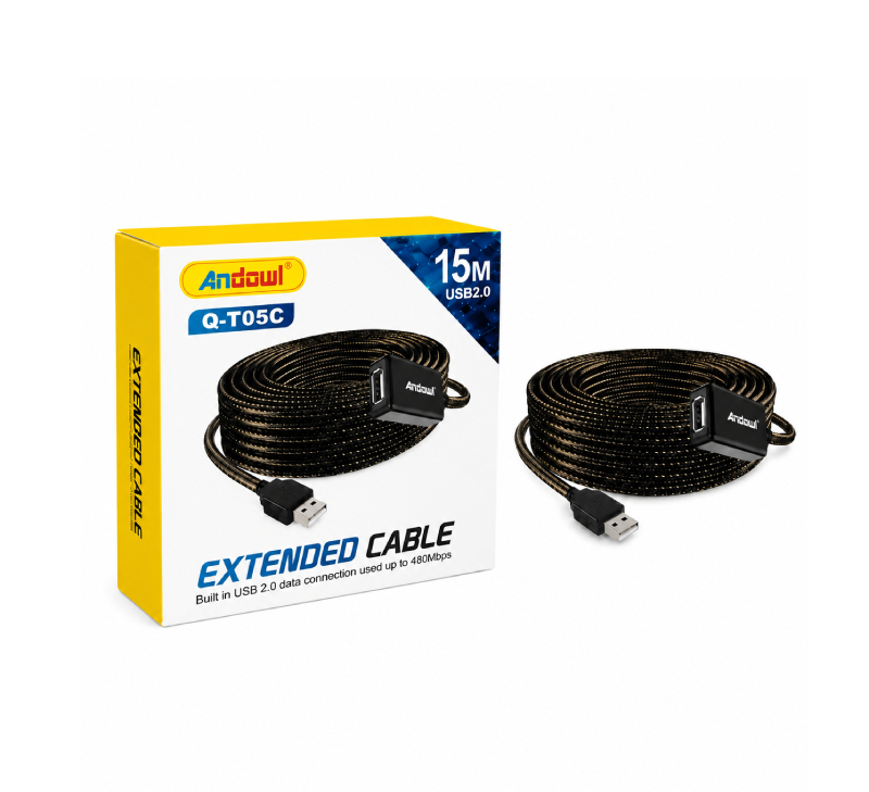 Andowl Καλώδιο Επέκτασης USB 2.0 15 Μέτρων Q-T05C - USB 2.0 Extension Cable 15M