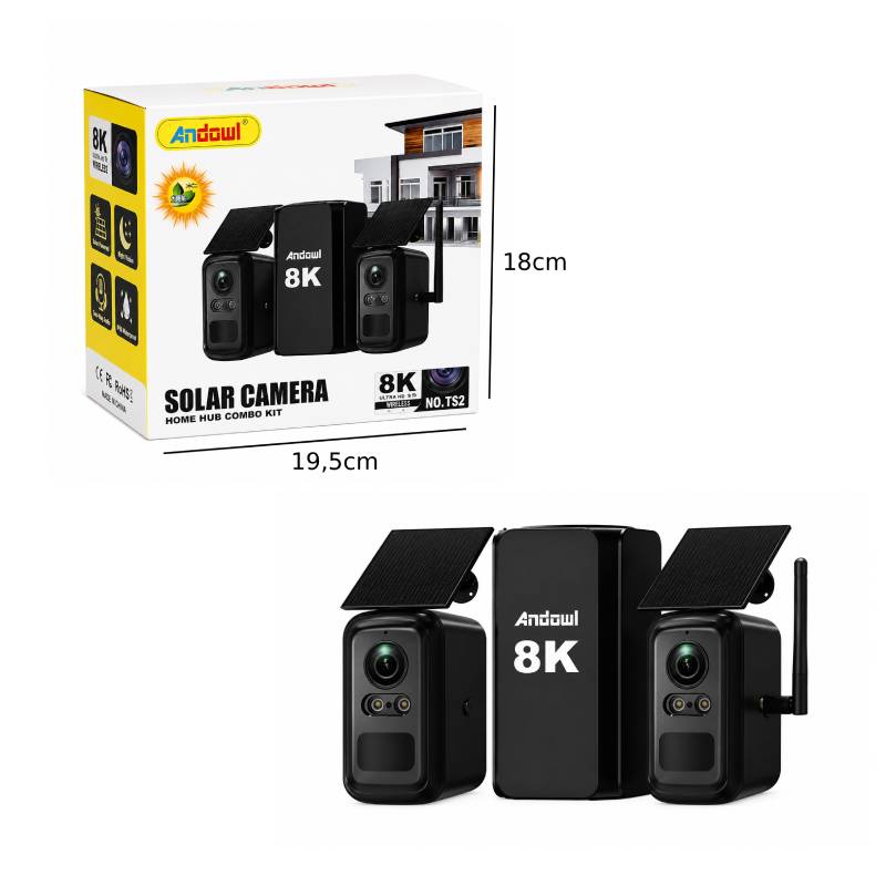 Andowl Ηλιακό Σύστημα Καμερών Ασφαλείας WiFi 8K με 2 Κάμερες No.TS2 - WiFi Solar Security Camera System - Image 4
