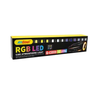 Andowl RGB LED Ατμοσφαιρικός Φωτισμός Αυτοκινήτου 12 LED Q-CD59 - RGB LED Car Atmosphere Light