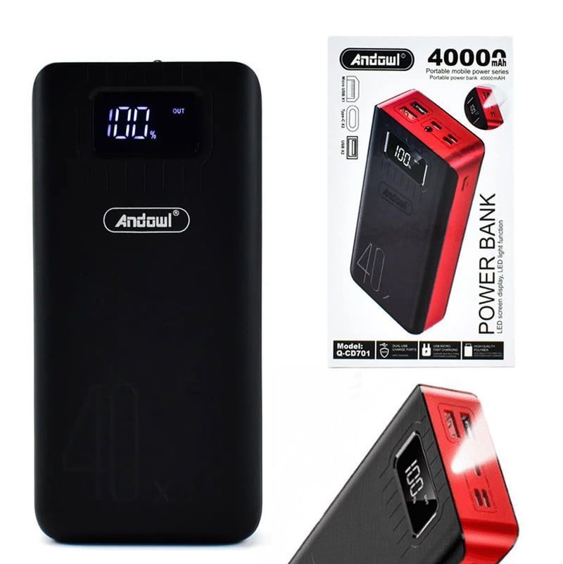 Andowl Q-CD701 Power Bank 40000mAh με 2 Θύρες USB - LED Screen Display Power Bank - sukki.gr