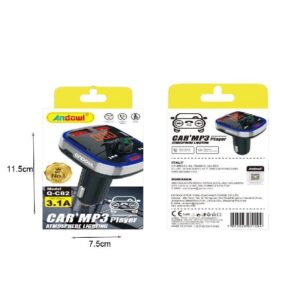 Alternative view of Andowl Πομπός αυτοκινήτου φορτιστής MP3 Player Q-C82 – Car MP3 Player Atmosphere lighting
