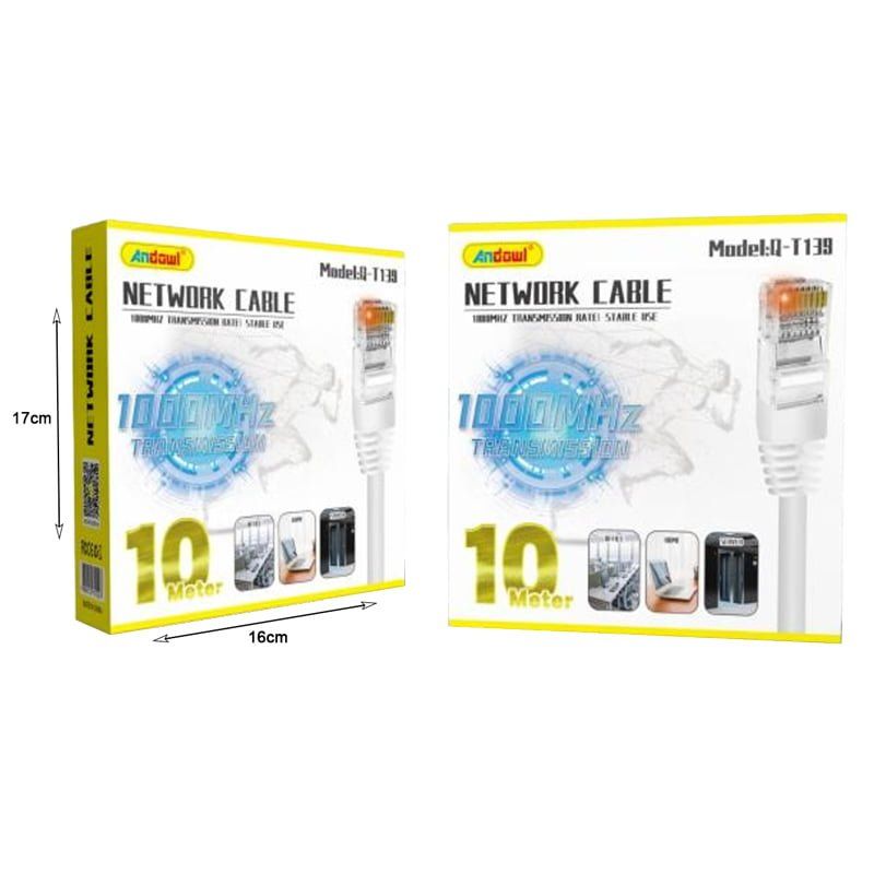 Andowl Καλώδιο δικτύου ethernet 10m 1000MHz Q-T139 - Net Work Cable Transmission Rate - Image 2