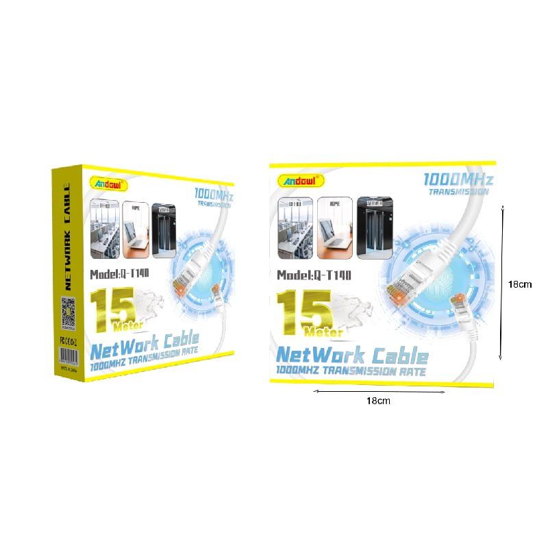 Andowl Καλώδιο δικτύου ethernet 15m 1000MHz U/UTP Cat.5e Q-T140 - Net Work Cable - Image 2