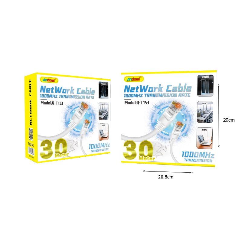 Andowl Καλώδιο δικτύου ethernet 30m 1000MHz U/UTP Cat.5e Q-T153 - Net Work Cable - Image 2