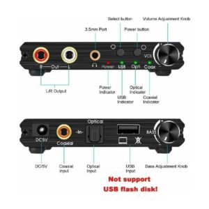 Alternative view of Andowl  Μετατροπέας Coaxial / Toslink / USB-A female σε RCA female Q-DA5 - Digital Analog Audio Converter