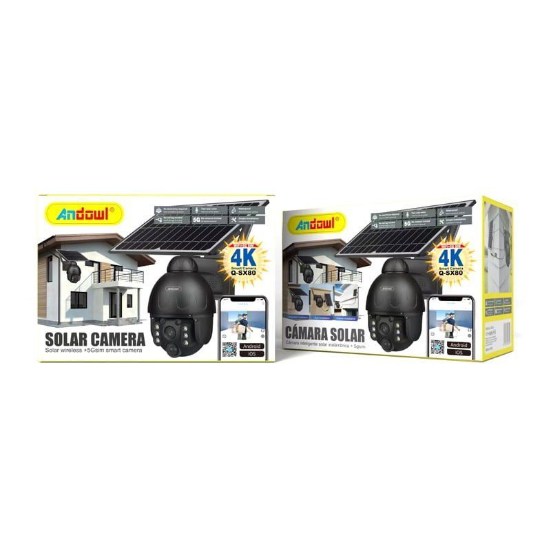Andowl IP Κάμερα Παρακολούθησης Wi-Fi 1080p Full HD 4K Αδιάβροχη Μπαταρίας με Αμφίδρομη Επικοινωνία Q-SX80 4G+5G SIM - Solar Camera Wireless Smart - Image 4