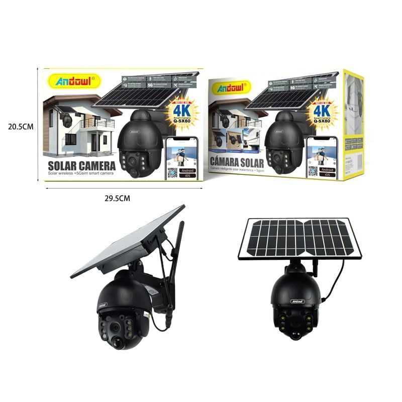 Andowl IP Κάμερα Παρακολούθησης Wi-Fi 1080p Full HD 4K Αδιάβροχη Μπαταρίας με Αμφίδρομη Επικοινωνία Q-SX80 4G+5G SIM - Solar Camera Wireless Smart - Image 5