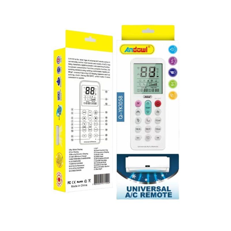 Andowl Universal Τηλεχειριστήριο για Κλιματιστικό Q-YK1058 - Universal A/C remote control - sukki.gr