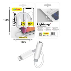Alternative view of Andowl Q-ZJ2 Μετατροπέας Αντάπτορας 3.5mm σε Lightning - Lightning to 3.5mm Audio Jack Cable
