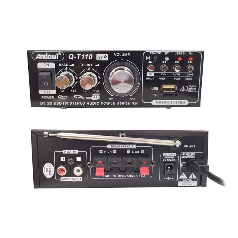 Andowl Τελικός Ενισχυτής Hi-Fi Stereo Q-T110 Max - Karaoke Reverberation Power Amplifier - Image 4