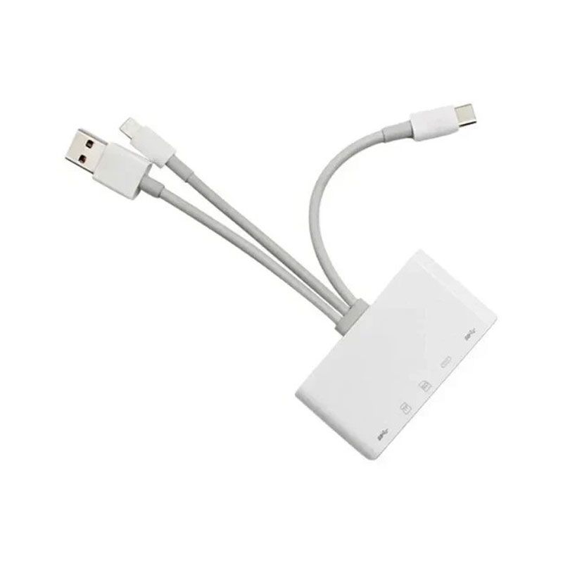 Andowl 5 σε 1 Lightning+Type C+USB A Card Reader με 3 Καλώδια Andowl Q-Z09 - 3-wire 5 in 1 card reader Q-Z09 - Image 4