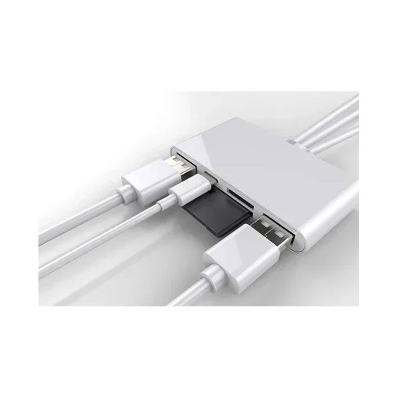 Andowl 5 σε 1 Lightning+Type C+USB A Card Reader με 3 Καλώδια Andowl Q-Z09 - 3-wire 5 in 1 card reader Q-Z09 - Image 3