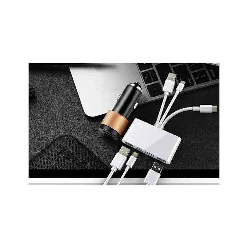 Andowl 5 σε 1 Lightning+Type C+USB A Card Reader με 3 Καλώδια Andowl Q-Z09 - 3-wire 5 in 1 card reader Q-Z09 - Image 2