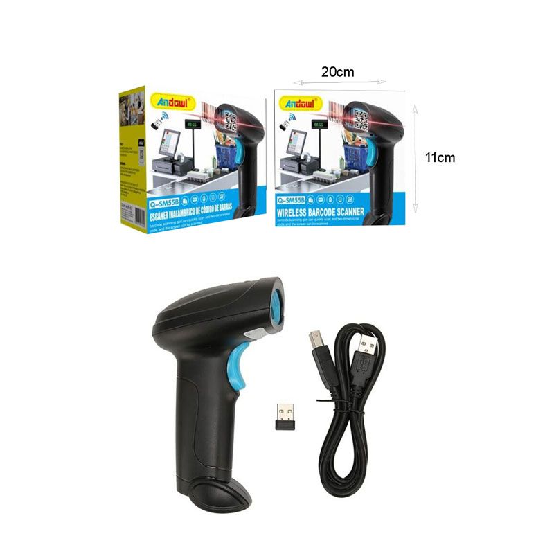 Andowl Scanner Χειρός Ασύρματο με Δυνατότητα Ανάγνωσης 2D και QR Barcodes Q-SM55B - Wireless Barcode Scanner - Image 4