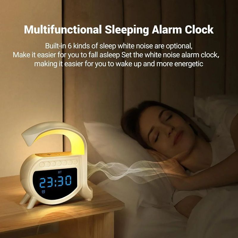 Andowl Ηχείο 4 σε 1 με Bluetooth, ασύρματο φορτιστή, ξυπνητήρι & ρολόι 15W 5A Pro - Wireless Charging Speaker - Image 4