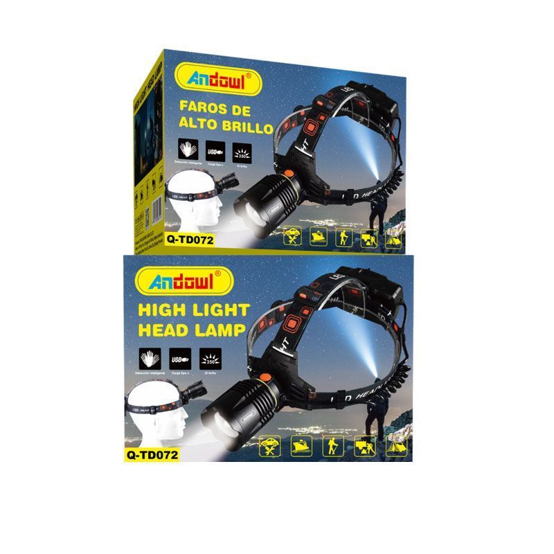 Andowl Επαναφορτιζόμενος φακός κεφαλής LED Q-TD072 - High Light Head Lamp - Image 3