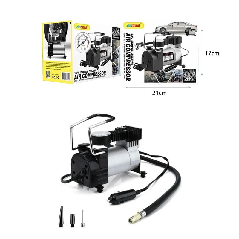 Andowl Κομπρεσέρ αέρος με καλώδιο αναπτήρα 12V και ενσωματωμένο φως Q-DQ993 - Air Compressor - Image 4