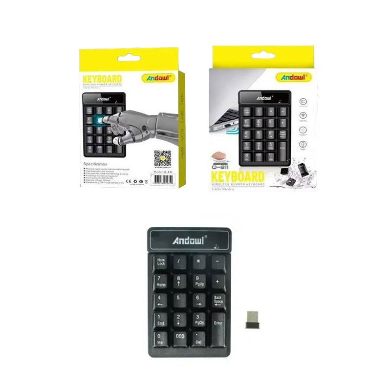 Andowl Ασύρματο Αριθμητικό Πληκτρολόγιο Q-811 – Wireless Number Keyboard - sukki.gr