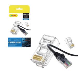 Andowl Ακροδέκτης Δικτύου Βύσματα male 100τμχ Q-RJ45 - Network Crystal Head - sukki.gr