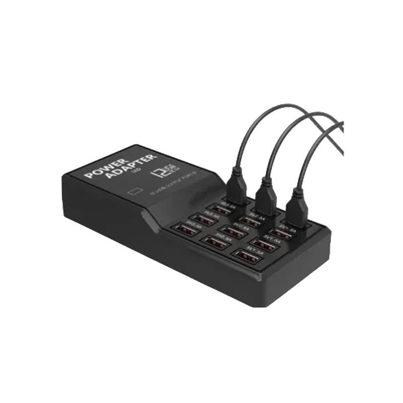 Andowl Βάση Φόρτισης με 12 Θύρες USB-A 60W σε Μαύρο χρώμα Q-CD630 - USB Fast Charger - Image 3