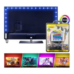 Andowl Ταινία LED Τροφοδοσίας USB (5V) RGB Μήκους 2m Σετ με Τηλεχειριστήριο και Τροφοδοτικό Τύπου SMD5050 Q-DT20 - LED strip lights - sukki.gr