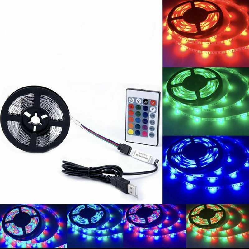 Andowl Ταινία LED Τροφοδοσίας USB (5V) RGB Μήκους 2m Σετ με Τηλεχειριστήριο και Τροφοδοτικό Τύπου SMD5050 Q-DT20 - LED strip lights - Image 4