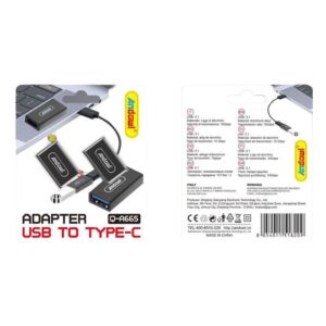 Andowl Μετατροπέας Αντάπτορας Type-C σε USB Q-A665 - USB to Type-C Converter - sukki.gr