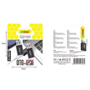 Alternative view of Andowl Μετατροπέας Αντάπτορας Type-C σε USB Q-A664 - OTG+USB Converter