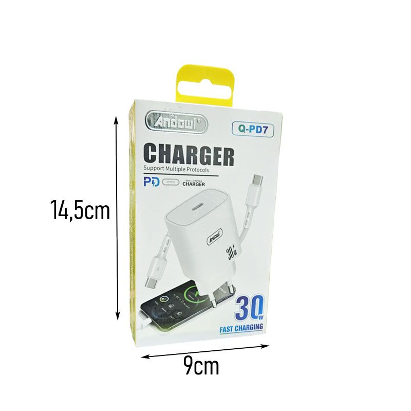 Andowl Φορτιστής Ταχείας Φόρτισης 30W Q-PD7 - Fast Charger - Image 2