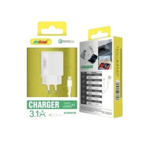Andowl Φορτιστής με καλώδιο Lightning 3.1A Q-CD661B - Charger - sukki.gr