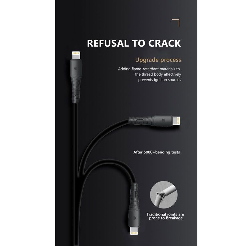 Andowl Καλώδιο Δεδομένων Type-C σε Lightning 1m 3A Q-SJ202 - Data Cable - Image 6