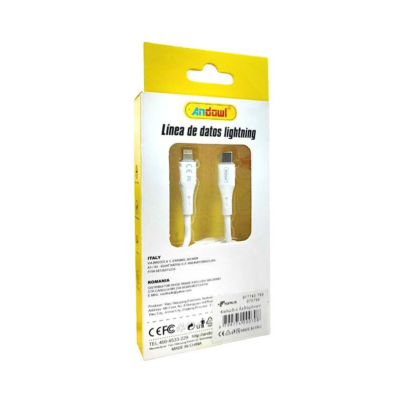 Andowl Καλώδιο Δεδομένων Type-C σε Lightning 1m 3A Q-SJ202 - Data Cable - Image 3