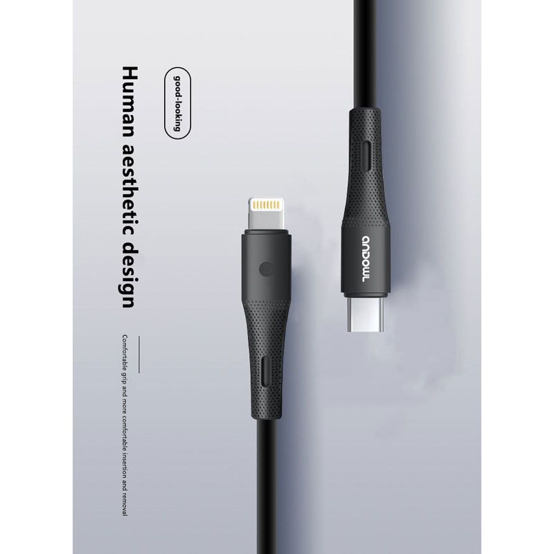 Andowl Καλώδιο Δεδομένων Type-C σε Lightning 1m 3A Q-SJ202 - Data Cable - Image 2