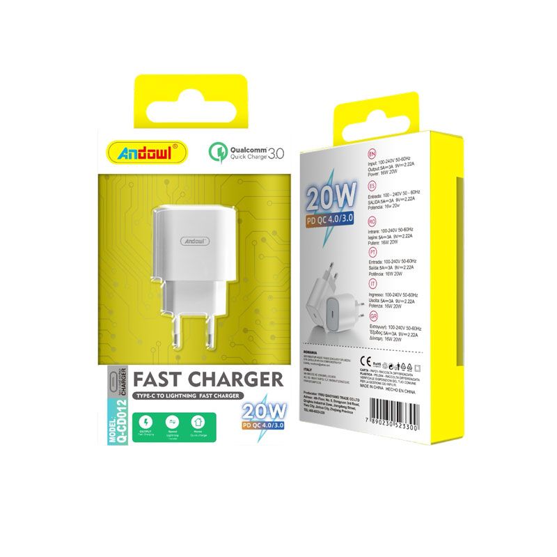 Andowl Φορτιστής Type-C 20W Q-CD012 - Charger - sukki.gr