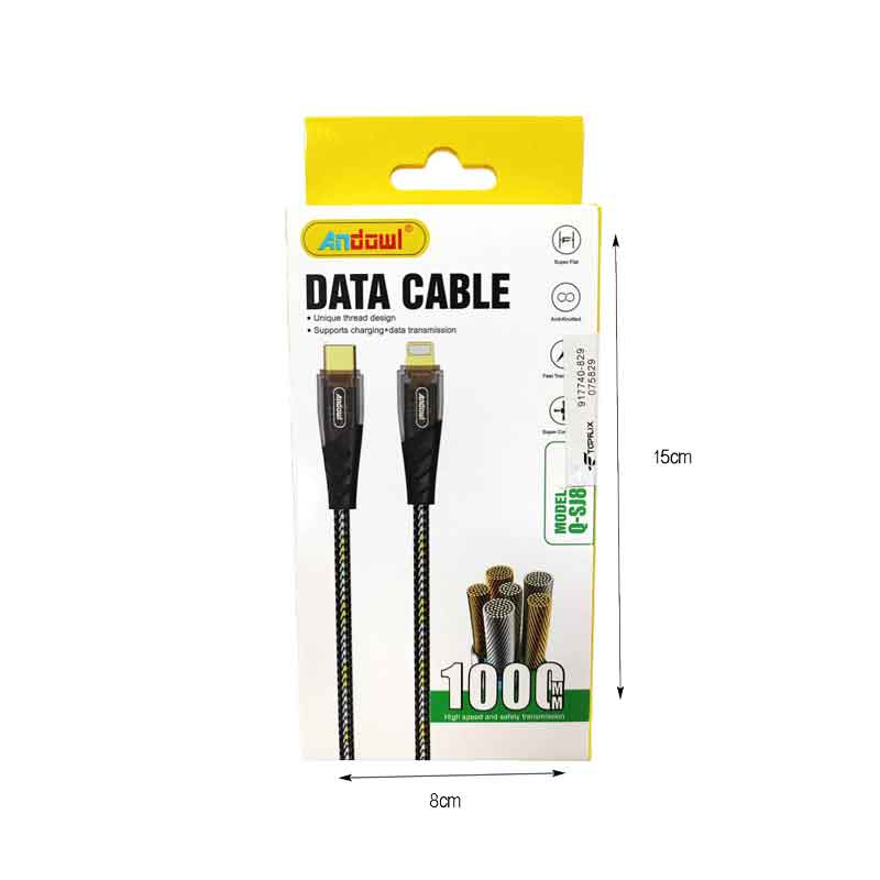 Andowl Καλώδιο Δεδομένων Type-C σε Lightning 1m 3A Q-SJ8090 - Data Cable - Image 2