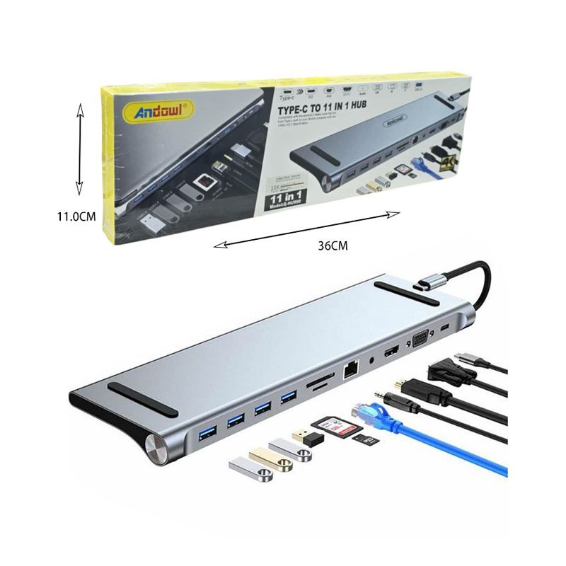 Andowl Q-HU990 USB-C Docking Station με HDMI 4K PD Ethernet - sukki.gr