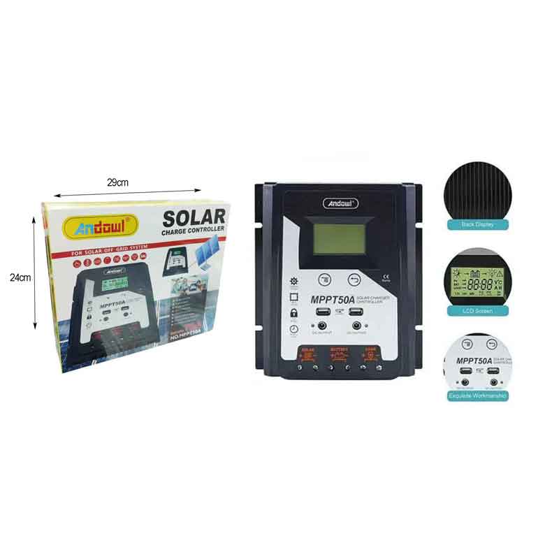 Andowl Ρυθμιστής φόρτισης φωτοβολταϊκών 70Amber MPPT 50A - Solar Charge Controller - Image 5